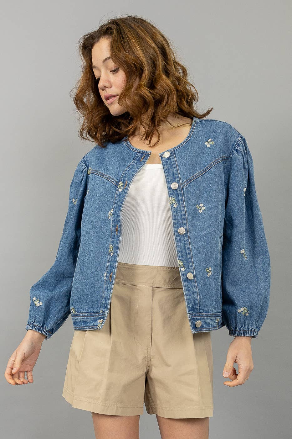 Embroidered Floral Denim Jacket