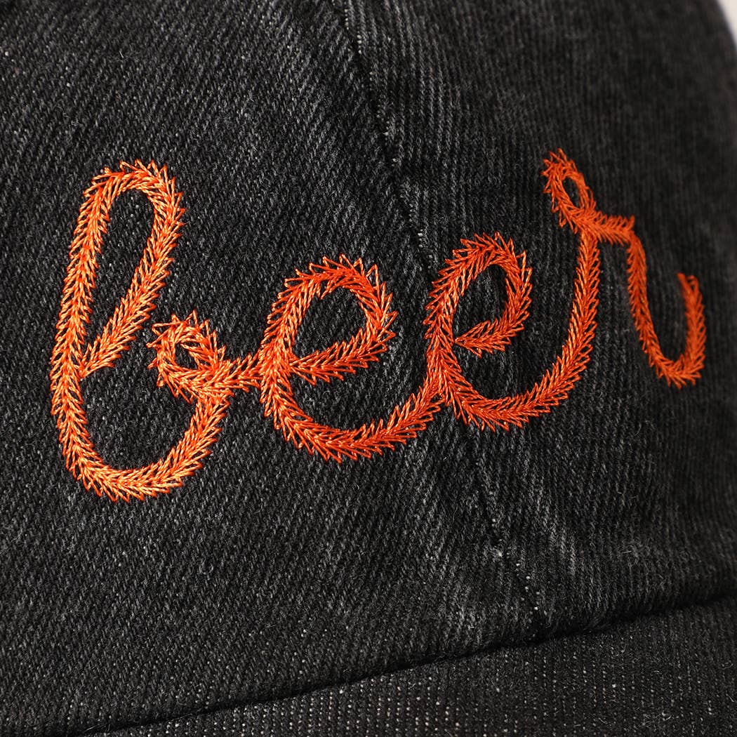 Beer Embroidered Denim Baseball Cap