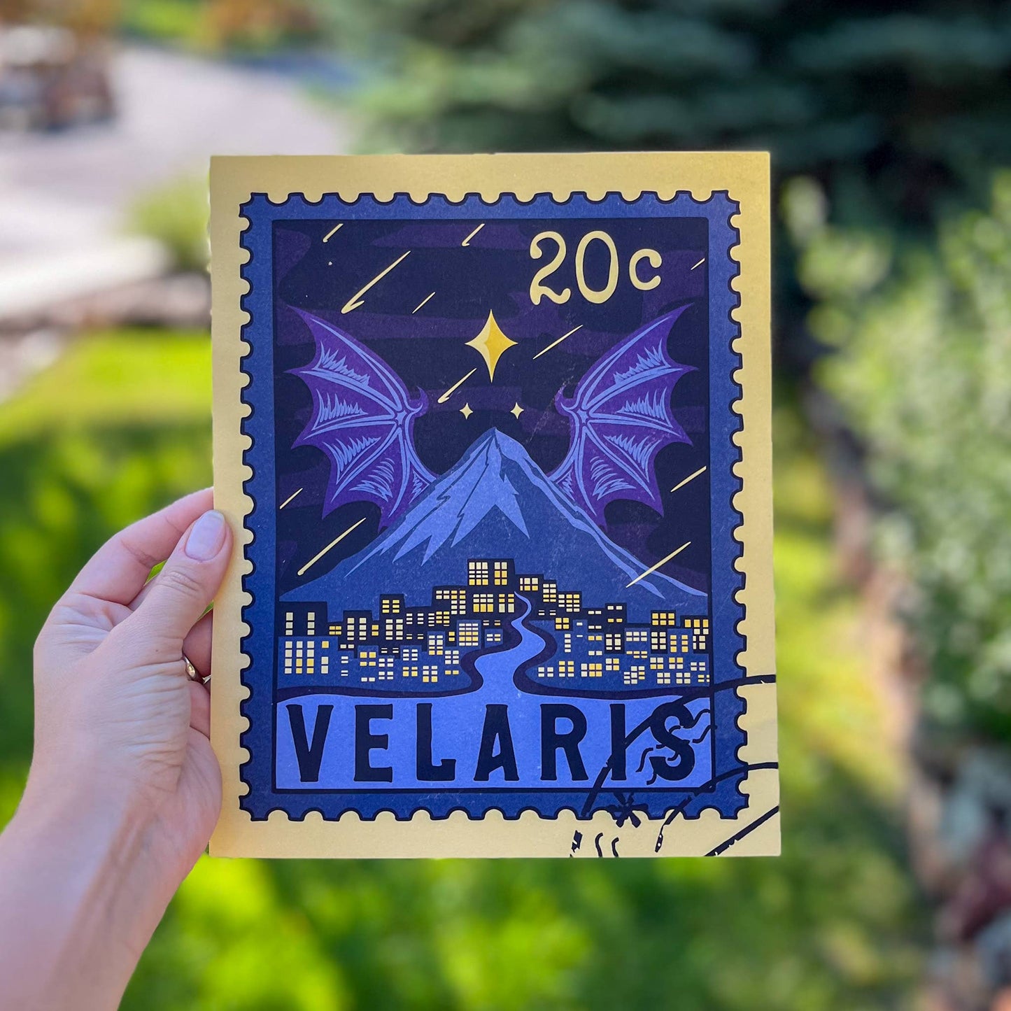 ACOTAR Velaris Vintage Stamp Art