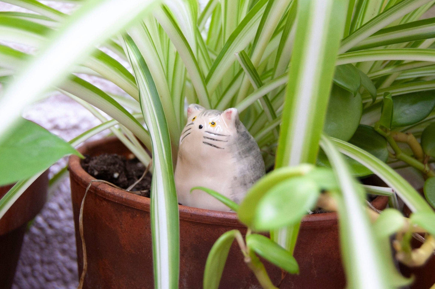 Stoneware Cat (Grey Tabby/Calico/Tan Tabby)