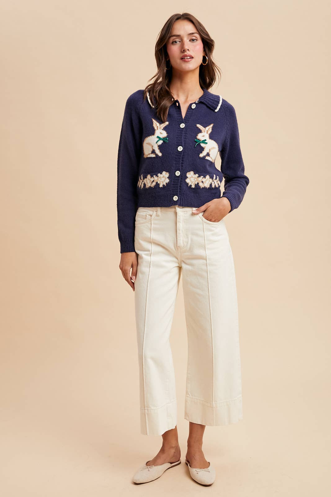 Doll Collar Bunny Cardigan