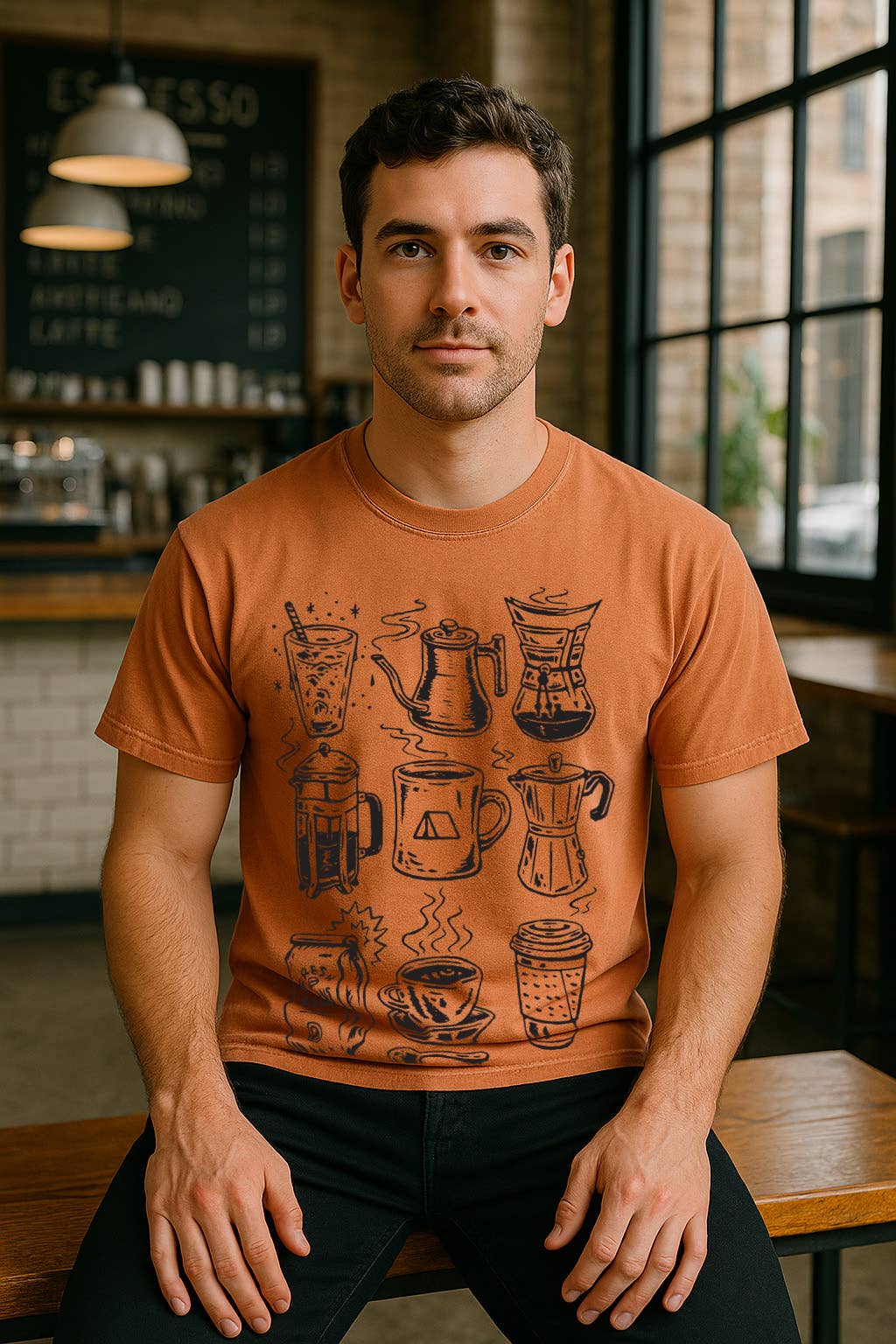Coffee Tee-Vintage Caramel