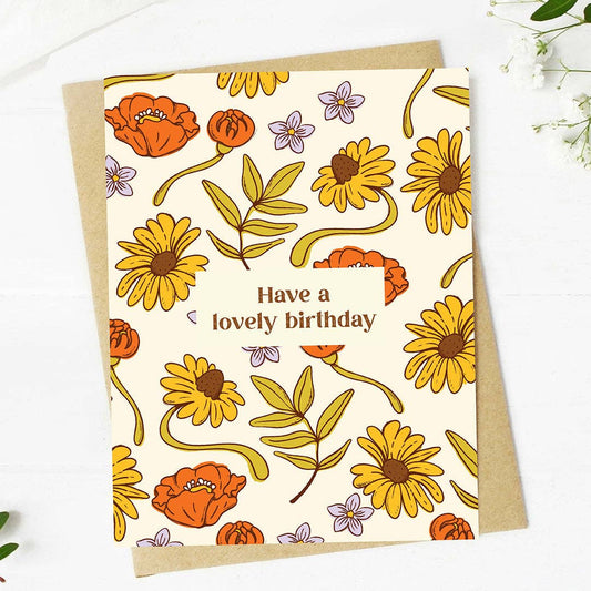 Have A Lovely Birthday Flowers Greeting Card
