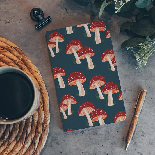 Navy Mushroom Notebook