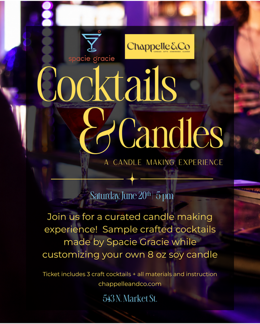 Cocktails & Candles | Spacie Gracie Candle Making Experience